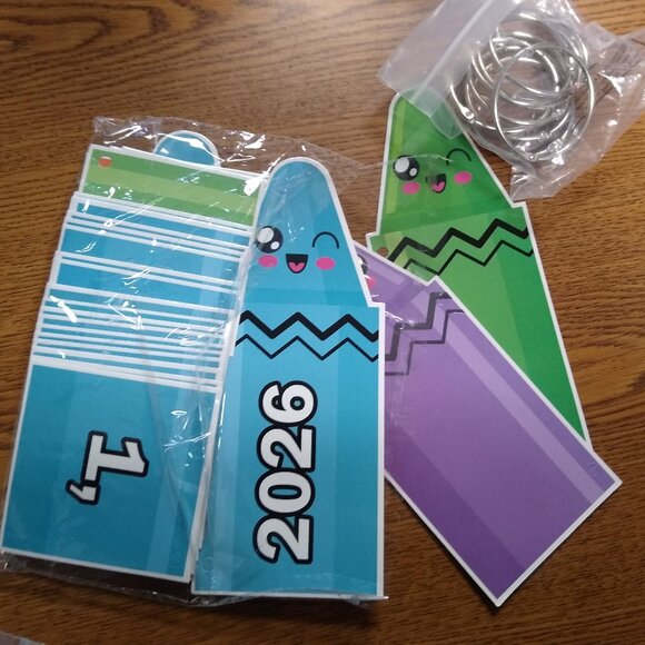 Crayon Flip Calendar for Classroom Crayon Themed Bright Colors Calendar - Picture 1 of 4